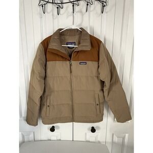 Patagonia Bivy Down Puffer Jacket Mens Size Small Brown  Outdoors Full Zip